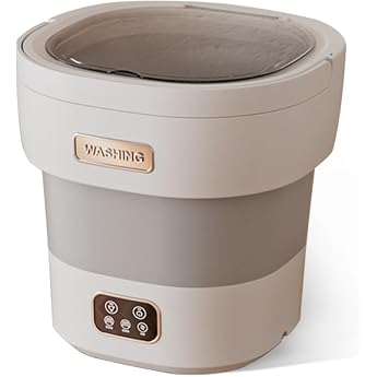 Foldable Mobile Washing Machine 12 L 2-in-1 Mini Washing Machine with Spinner 45 dB Extremely Quiet Deep Cleaning of Baby Clothes Underwear Washing Machine for Homes Dormitories Motorhomes [Energy Class A]