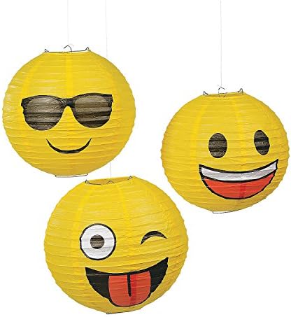 Fun Express Emoji Hanging Party Lanterns - 3 Pieces - 1