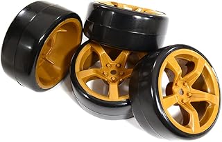 Integy RC Model C30877 5 Spoke Complete Wheel & Tire Set (4) for Drift Racing (O.D.=62mm)