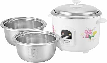 Faber 1.8L Rice Cooker|700watts|2 Stainless Steel Pot|Cool&Warm Mode|Floral White Finish| 2yrs Warranty on Product & 5yrs on Heating Element|Cool Touch Handle|LED Indicators|FRC Sydney 1.8 SS2