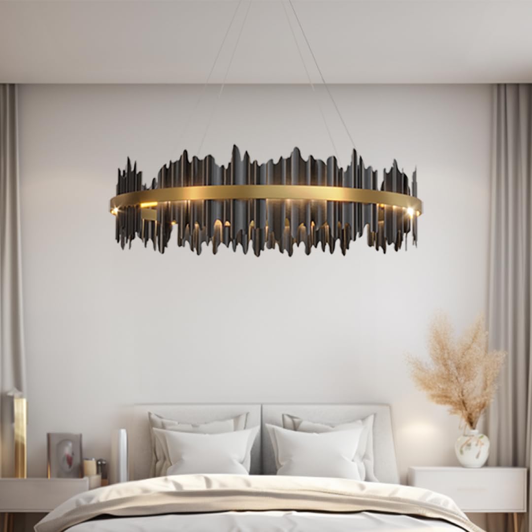 MOD LIGHTING Aurelius Modern Black Chandelier Chandeliers for Dining Room Bedroom Living Room and Kitchen LED Chandelier Light