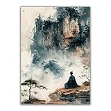 [Décor d'art mural sur toile de montagne] – Vue d'art mural de paysage de montagne naturelle. Créez une sensation d'apaisement et de détente dans la décoration intérieure de votre maison. Veuillez mesurer votre place avant d'acheter ce décor d'art de montagne moderne, alors la taille que vous avez choisie est adaptée.