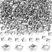 NISENTIA 200 Stück Quadratische Nieten Metall, Studs Pyramiden Nieten Set für Leder Ziernieten DIY Punk Niete Silber für Kleidung Taschen Lederband Schuhe Mäntel Handschuhe (8mm)