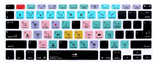 HRH Steinberg Cubase Functional Shortcuts Hotkey Silicone Keyboard Cover Skin for MacBook Air 13,Pro13/15/17 (with or w/Out Retina Display,2015 or Older Version)&for iMac Older,USA and European