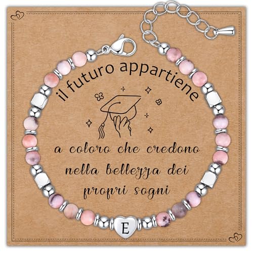 Astellea Regalo di Laurea: Bracciale con Iniziale per Ragazze Donne,