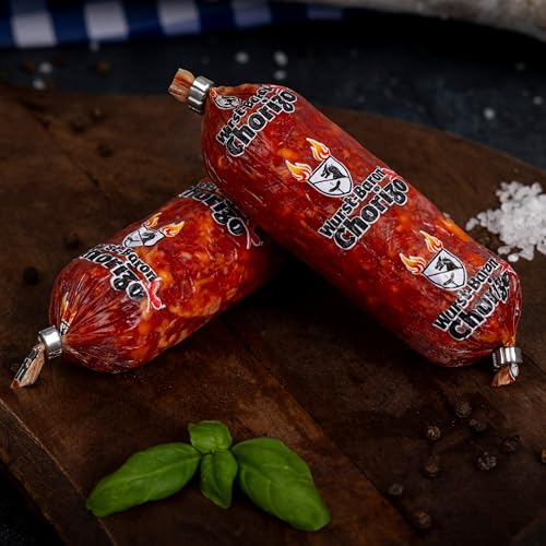 WURSTBARON® Chorizo Salami, extra scharfer Snack gewürzt mit 3 Mio. Scoville, pikante Chilli Würzung und leicht rauchiges Aroma, Made in Germany, 200g