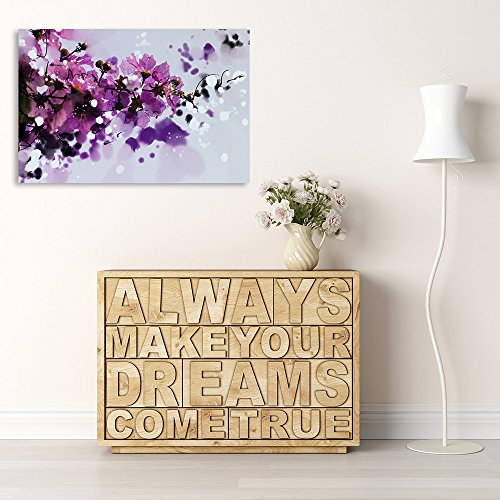Tableau Fleurs Violet XXL 120x80 Feeby Impression Sur Toile Murale