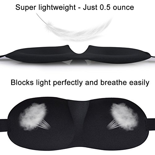 Image of HIVER Polycotton 3D Sleep Mask For Privacy-Never Broken- (Any Machine Washable) Eye Mask For Sleeping Locking Light 100%- Blindfold Airplane Mask- Night Blinder Eyeshade For Men Women (Blue)