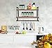 Halcent Wall Shelves Wood Storage Shelves with Towel Bar, Floating Shelves Rustic 2 Tier Bathroom Shelf Kitchen Spice Rack with Hooks for Bathroom Kitchen Utensils