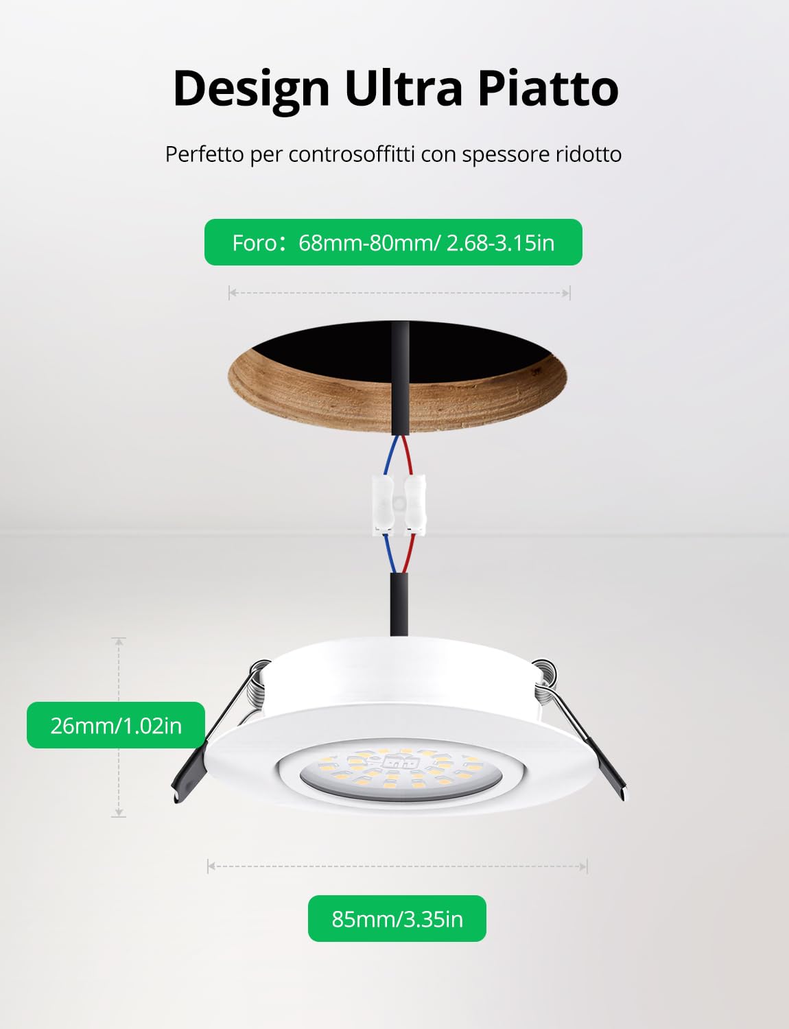 Bojim Faretti Incasso Cartongesso Nero, Dimmerabile da Incasso per Cartongesso Luce Bianco Neutro 4000K, Faretti Led per Cucina Salotto, 10 Pezzi