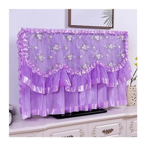 Cache anti-poussière TV plein format 50 pouces violet foncé textile