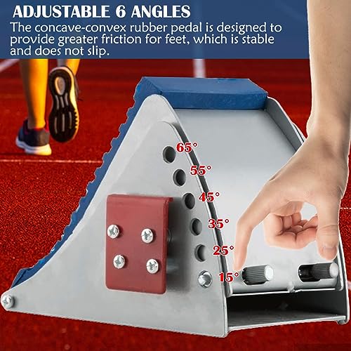 Supvision Lightning Starting Block Sprinter Pedals 6 Angle Adjustable Sprinters Track and Field Aluminum Suitable for Plastic Runway CinderTrack 25in Blue Back School Fall Sports Day - Thumbnail 5