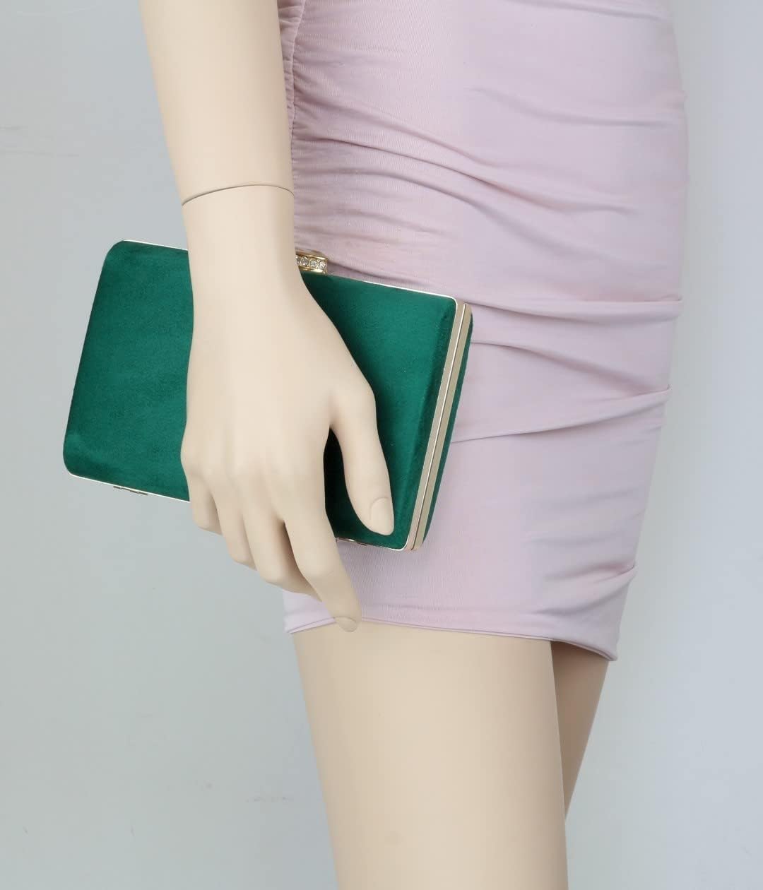 Girly HandBags Womens Faux Suede Hard Case Clutch Bag