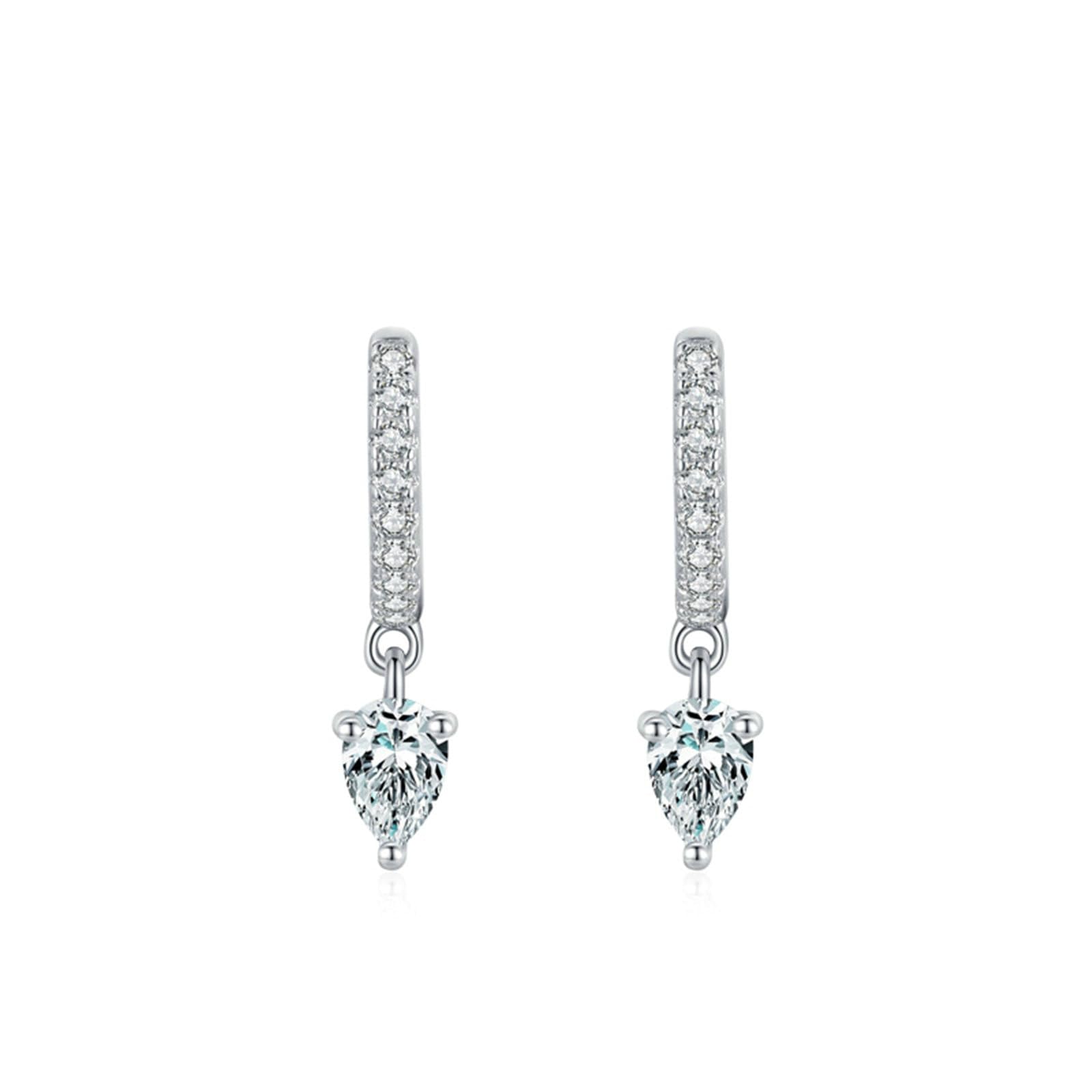 Pendientes de aro redondos de moissanita de oro real de 9/14/18 quilates, para mujer