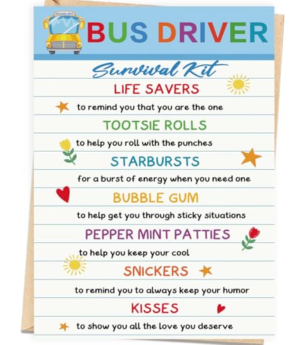 Londue Thank You Card for Bus Driver, School Bus Driver Thank You Gifts, Fun Bus Driver Appreciation Gift