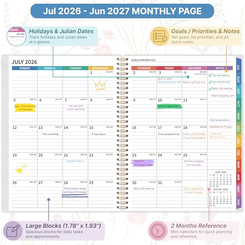 Teacher Planner 2026-2027, Teacher Planner for Academic Year, July 2026 - June 2027, Lesson Planner 2026-2027, Homeschool Plan Book, 8.5’’ x 11’’ with Tabs &Pocket, Flexible Cover, School Calendar - Image 3