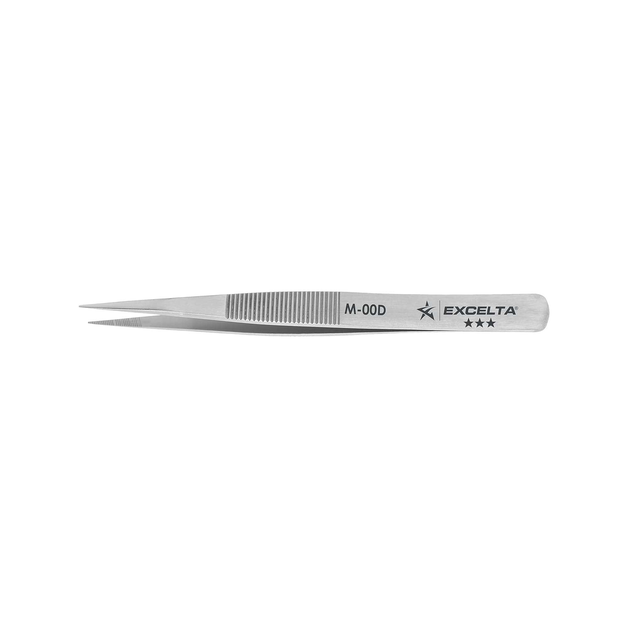Excelta – m-00d – Pinzas – Punta mediana – en miniatura – recto – tres Star – acero al carbono – Punta sierra, 0,06 cm, 0.25 "de ancho, 3.38" Longitud