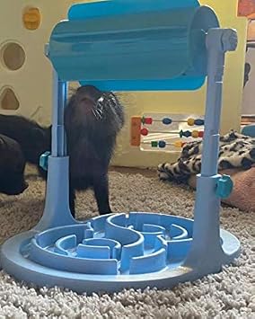 Slow Feeder Game - Interactive Food Puzzle Toy for Healthy Eating and Mental Stimulation for Dogs Pigs Rabbits Cats or Other Pets (Blue)