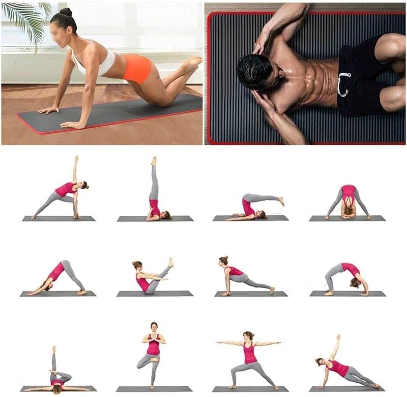 Miniatura 3 de SDFGH Esterilla de fitness 0.394 in para principiante engrosada 72.0 * 24.0 in Esteras de gimnasio Entrenamiento deportivo Fitness Pilates tapis