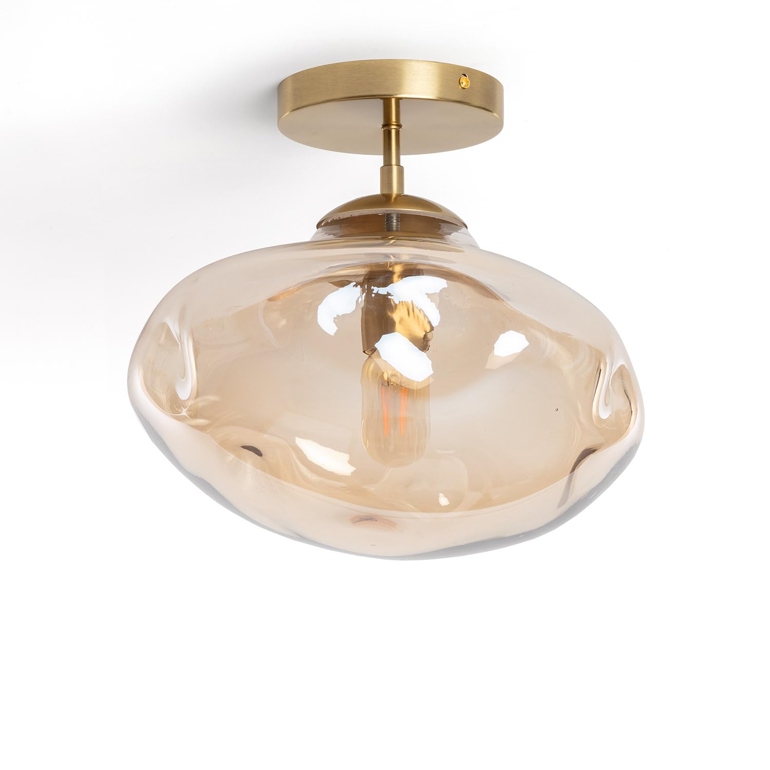 LEDKIA Deckenleuchte Moonlight Brass – Aus Metall & Glas, Goldfarben, Für G9 Birnen (IP20, Innenbereich)
