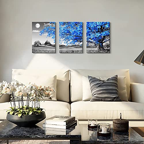 Albero Blu Ableau Decorazione da parete Soggiorno