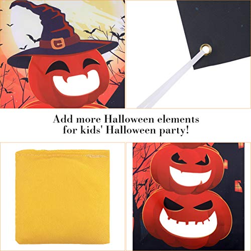 CLISPEED Halloween zitzak gooien spel kit pompoen banner met 3 zitzakken, Halloween party spellen indoor outdoor plezier - Image 5