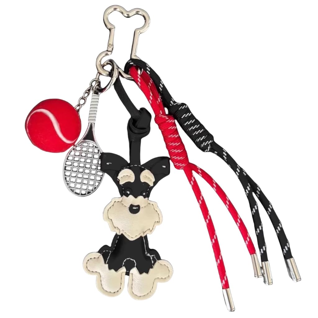 GMBYLBY Adorable Schnauzer Dog Keychain Bag Charm Handcraft With Fine For Daily Use And Handbag Car Key Decoration