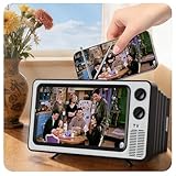 SEANCHEER Retro TV Cell Phone Screen Magnifier HD, 3D Portable Foldable Mobile Phone Magnifier for Movie & Game, Fit for All Smartphones - Gift for Women Mom Wife Men Dad Husband Friends (Sliver, 12
