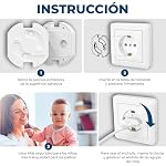 Hoffenbach 20x Protector de Enchufes para Bebés – Tapas de Seguridad Infantil para Enchufes – Protección para Bebés en el Hogar – Protectores de Enchufes con Giro – Seguridad en Casa – Blanco