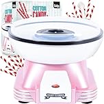 Gadgy Cotton Candy Machine – Candy Floss Maker for Home Use – Works with Sugar or Hard Candies – Retro Cotton Candy Maker for Kids’ Parties, Birthdays & Events – Pink