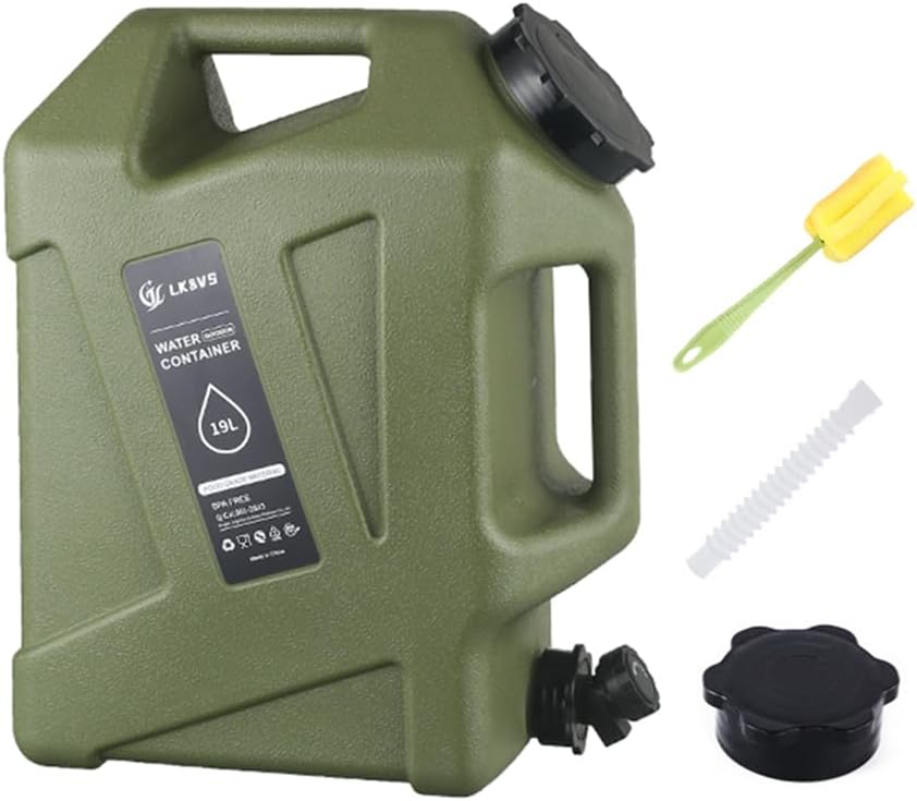 ASIEIT 19L Water Jug with Spigot Camping Water Container Leak-Proof Water Tank Large Capacity Water Storage Container Portable BBQ Supplies