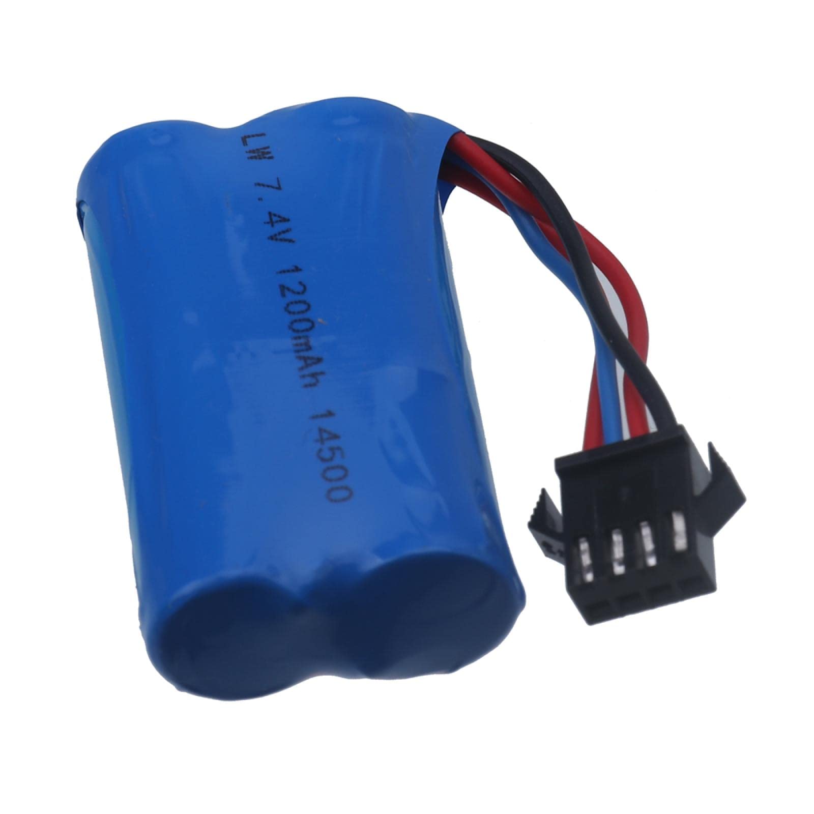 SGZIOO Lot de 2 batteries Li-ion rechargeables 7,4 V 500 mAh Li-ion 14500 7,4 V avec fiche SM-4P 4 broches pour drone radiocommandé, véhicules, robots, bateaux, avions
