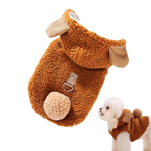 Duroecsain Winterkleidung für Hunde, ärmellose Hundebekleidung mit Kapuze, ohne Ärmel, hautfreundlich, modischer Mantel für Haustiere bei kaltem...