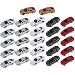 Zilimontt 50Pcs N Gauge 1:150 Scale Painted Model Cars Building Scenery Train Layout, Suitable For Railway And Building Layout
