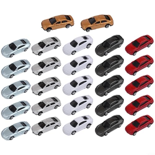 Zilimontt - Zilimontt 50Pcs N Gauge 1:150 Scale Painted Model Cars Building Scenery Train Layout, Suitable For Railway And Building Layout