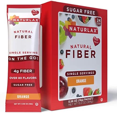 Naturlax Sugar-Free Psyllium Husk Fiber Powder (Orange - 24 Packets)
