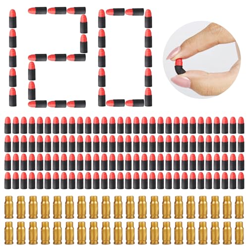 Munición de Espuma para Pistola de Juguete,160 Piezas Balas de Pistola de Juguete,Dardos Balas,Accesorios para Armas de Juguete,Foam Bullet Darts,Foam Darts Recarga de Bala