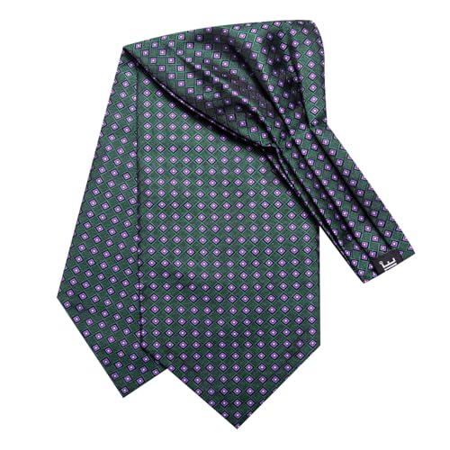 Image of Dubulle Paisley Floral Ascot for Men Self Tie Mens Cravat and Pocket Square Cufflinks Wedding