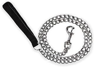 Strong Dog Lead Chain 1.2m 1.8m Chew Proof Metal Dog Leash 4ft 6ft Heavy Duty No Bite Lead for Puppies Small Medium Large Dogs - Padded Comfy Handle