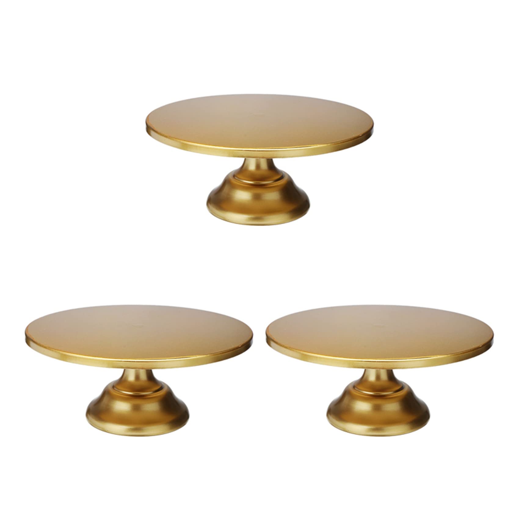 Hndhbfgrt 3X Iron Round Cake Stand Cake Plate Pedestal Dessert Holder Wedding Birthday Party-Gold 12 Inch