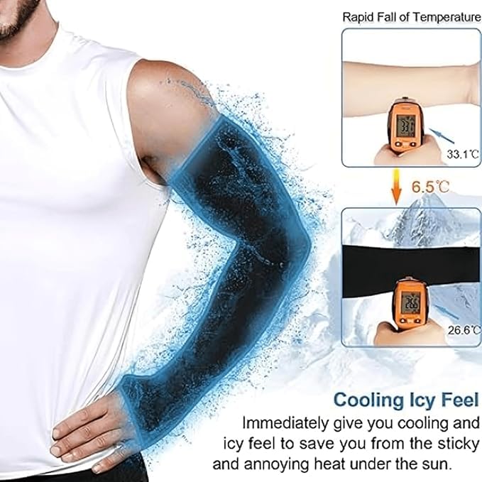 Image of EASYSHOP UV Sun Protection Arm Sleeves for Men & Women, UPF 50 Arm Cover for Biking,Cricket,Cycling, Golf, Outdoor Sports 2 Pair