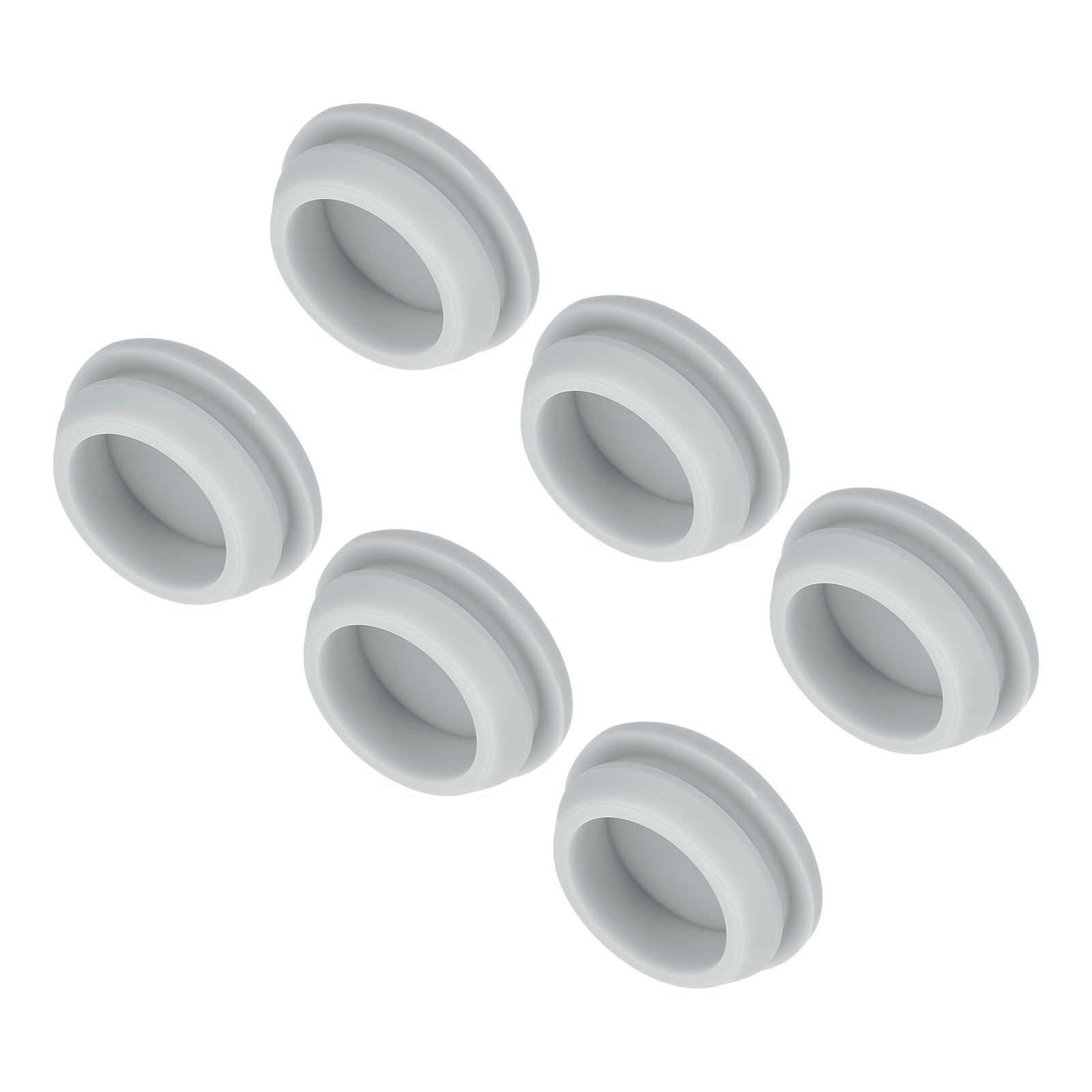 MECCANIXITY 6pcs Silicone Snap in Locking Hole Plugs,22mm/0.9 Inch Mounting Diameter Narrow Groove Width 2.5mm Panel Seal Cover Round for Kitchen Bulkheads Waterproof Sealing Plugs Grey