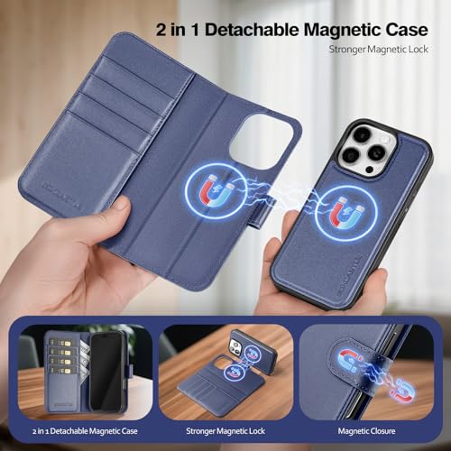 BoxCastle for iPhone 16 Pro Case Wallet with Card Holder,Dark Blue by BoxCastle - Used condition - Image 2