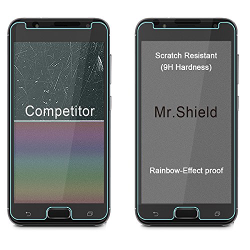 Mr.shield [3-Pack] Designed For Asus Zenfone V Live [Tempered Glass] Screen Protector With Lifetime Replacement #TOP4
