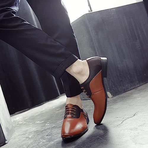 ADMLZQQ Mens Dress Shoes Oxfords Casual Retro Classic Comfortable Formal Derby Business Dress Shoes for Men2