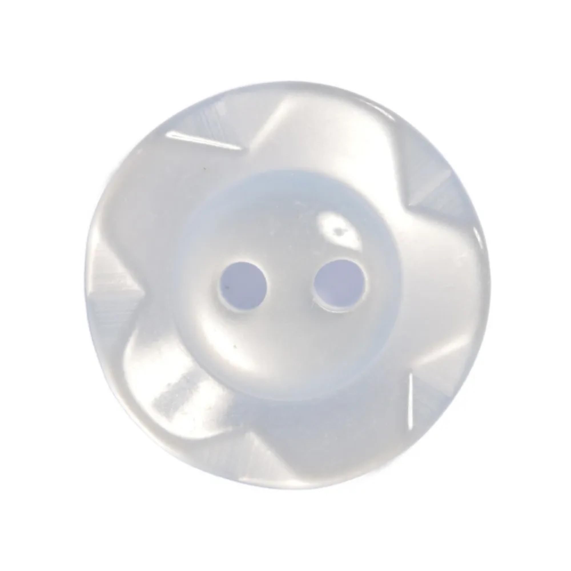 Fruit Gum Baby Buttons, 2 Hole Dished Polyester Buttons, Light Blue 14mm (22L) - 10 Buttons per Pack, Ideal for Baby Clothing, Crafts, and DIY Projects