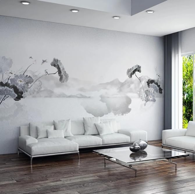 Papier peint photo 3D autocollant pour habiller un grand mur blanc de salon facilement