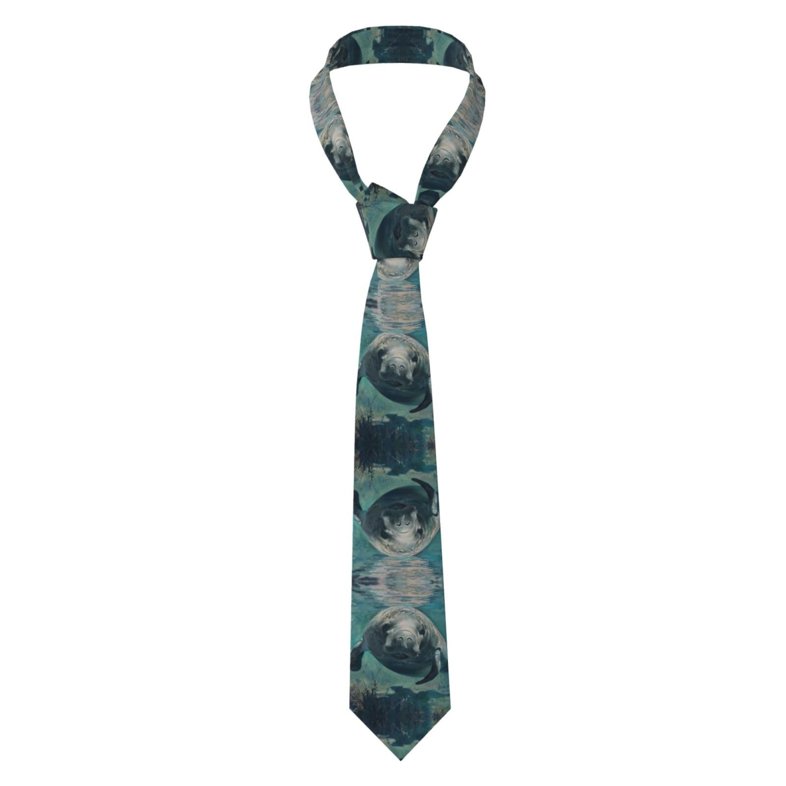 ZANVPG Crazy Save Manatee Men'S Tie Necktie Formal Classic Elegant Ties Wedding Business Ceremony Banquet