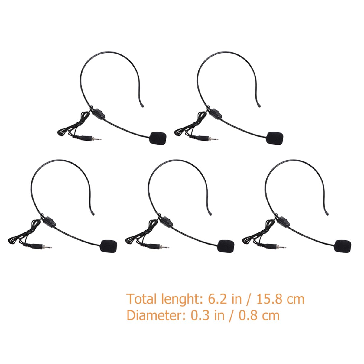 ifundom 5Pcs Flexible Ear Microphone Headset Speech Speaker for Communication for Presentations Gaming and Broadcasting Use