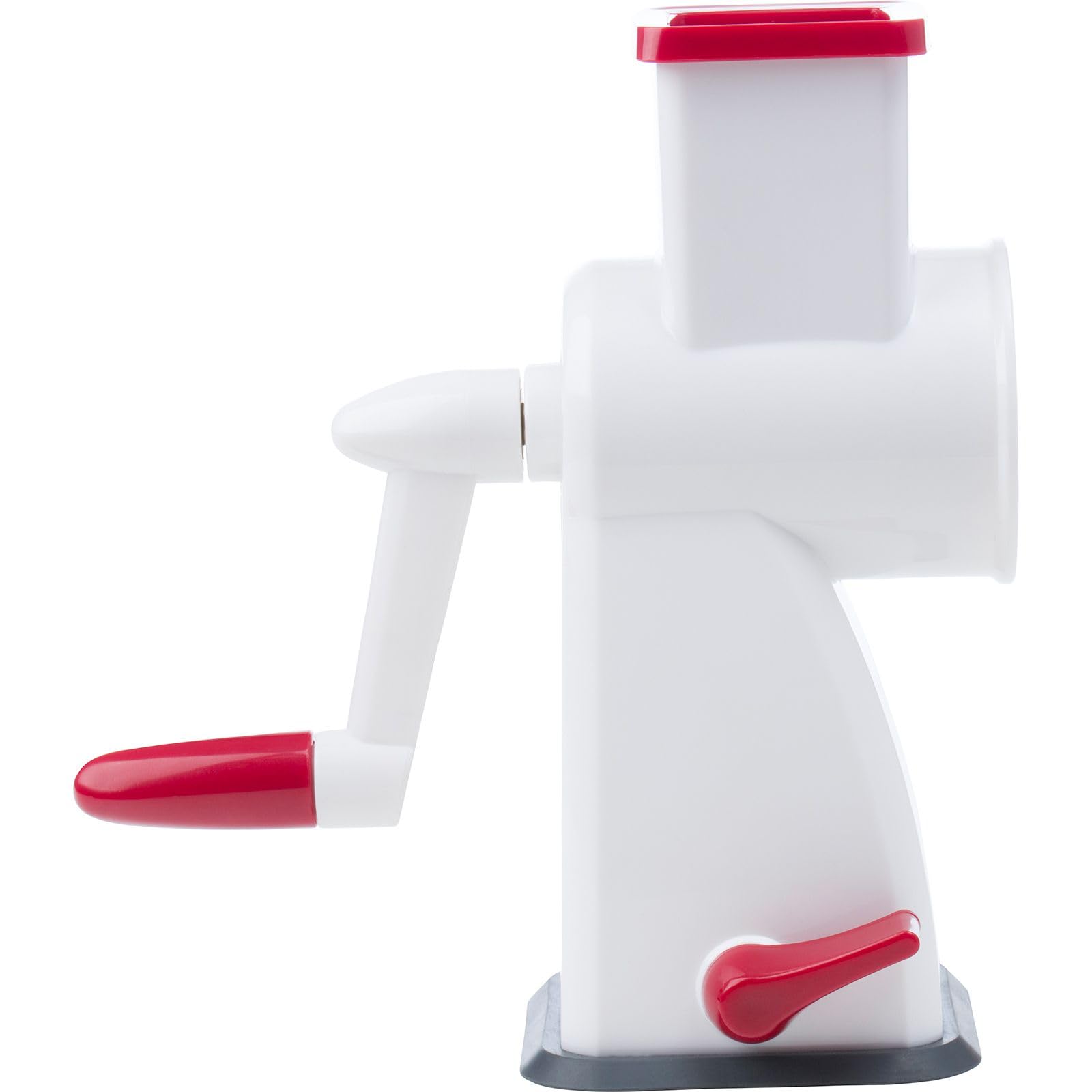 Westmark Macina a tamburo per mandorle con ventosa, Altezza: 18,9 cm, Acciaio inox/Plastica, Almondo, Bianco/Rosso, 97152260